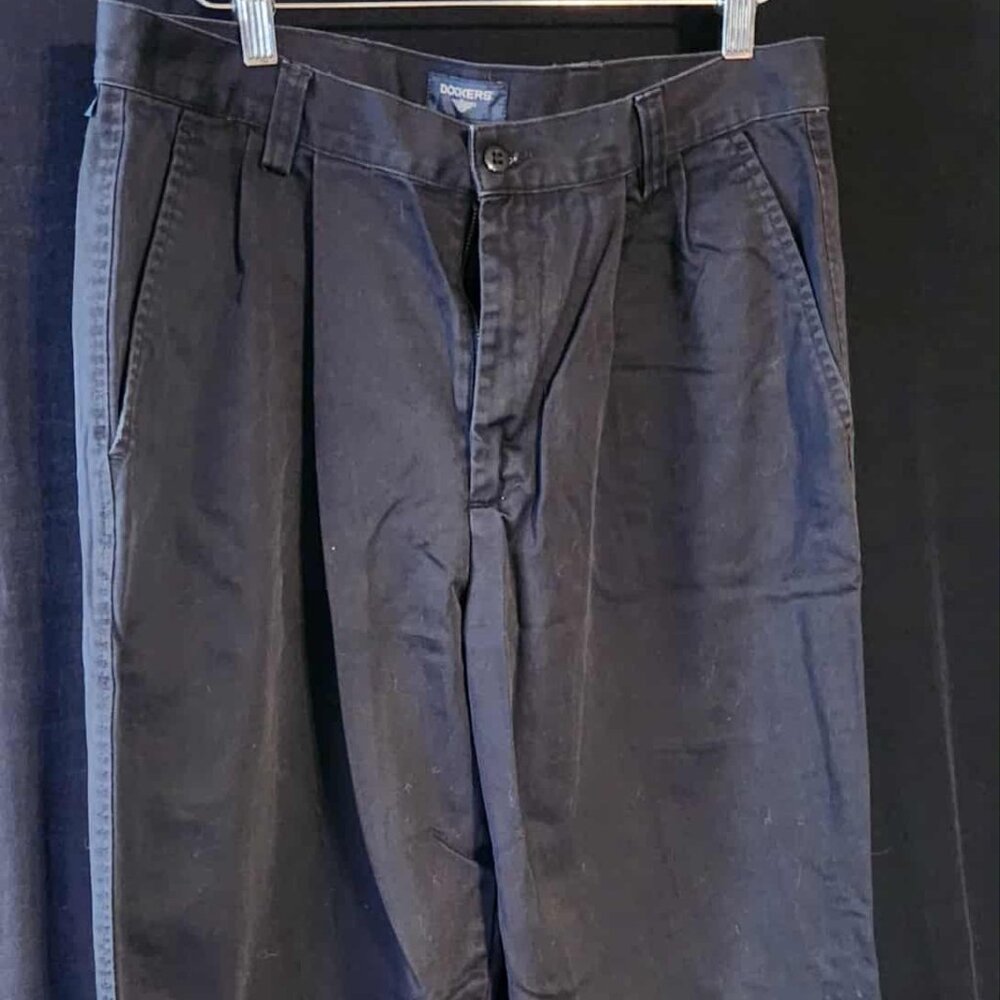 Dockers Men's Black 32x34 100% Cotton Slacks